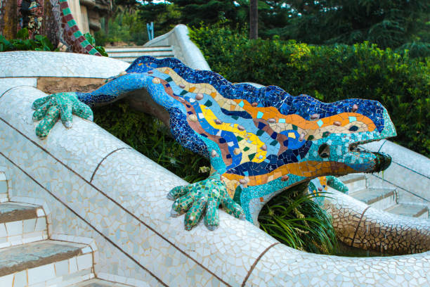 istock Park Guell in Barcelona at sunrise, Spain 1040045844