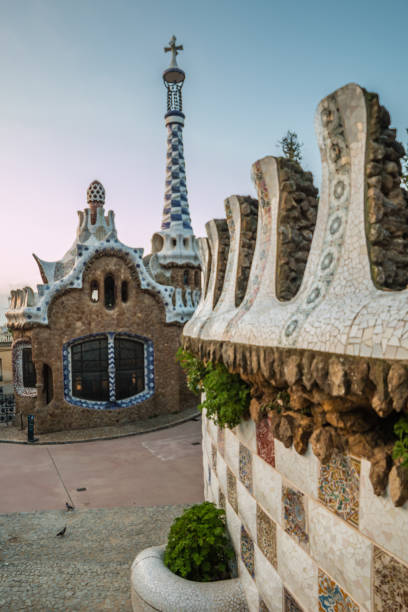 istock Park Guell in Barcelona at sunrise, Spain 1040045950