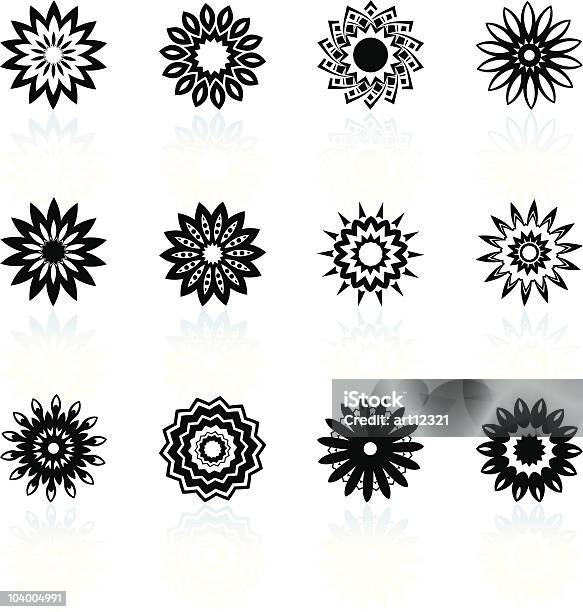 Ilustración de Ilusión Óptica Colección De Diseño Floral y más Vectores Libres de Derechos de Blanco y negro - Blanco y negro, Color - Tipo de imagen, Diseño floral