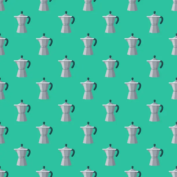 Vector illustration of Espresso Maker Seamless Pattern