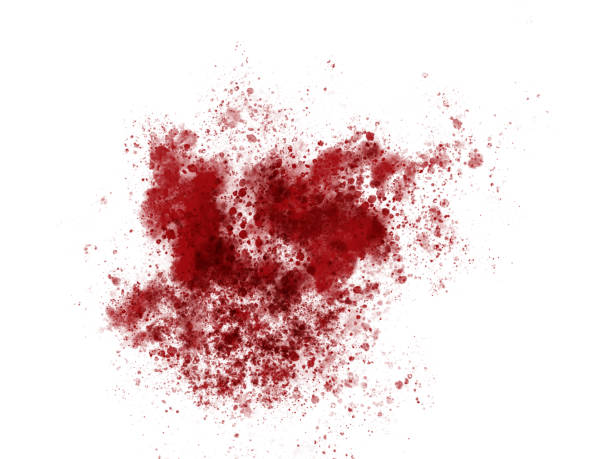 blood red paint ink splatter sample - spray blood splattered paint imagens e fotografias de stock