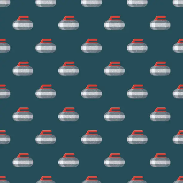 Vector illustration of Curling Stone Seamless Pattern