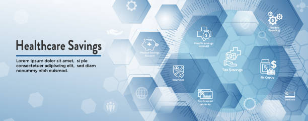 istock Medical Tax Savings Web Header Banner- Health savings account or flexible spending account - HSA, FSA, tax-sheltered savings 1040075896