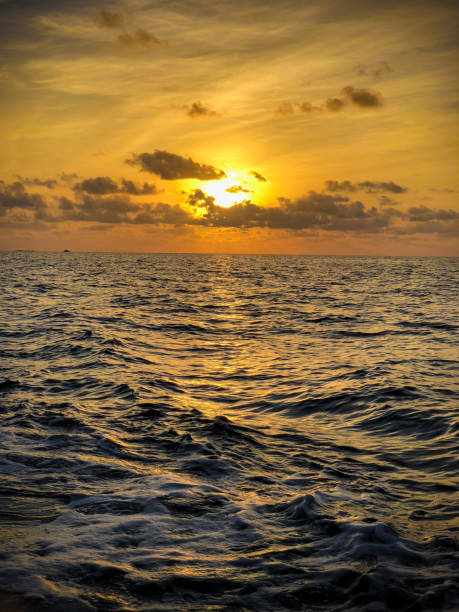 istock Beautiful sunset seen from Maldives 1040079628