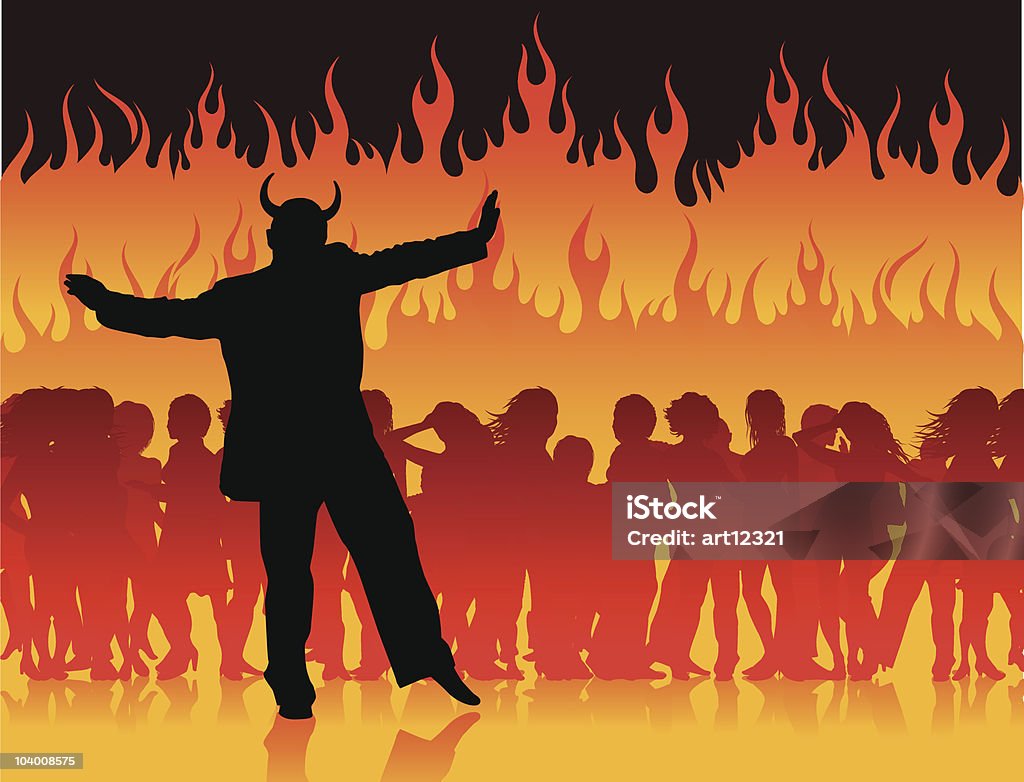 Strona hell z devil - Grafika wektorowa royalty-free (Diabeł)