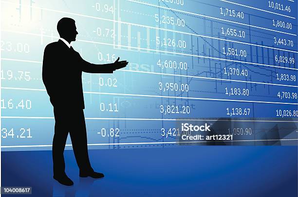 Vetores de Fundo Com Homem De Negócios No Banco De Dados Do Mercado e mais imagens de Abstrato