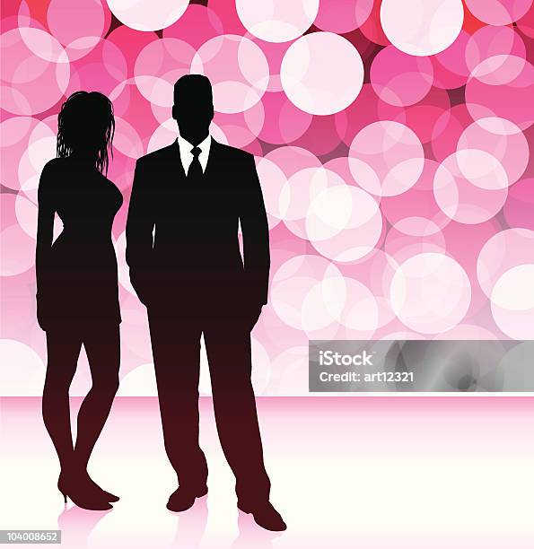 Sexy Jeune Couple Sur Fond Rouge Éclatant Vecteurs libres de droits et plus d'images vectorielles de Abstrait - Abstrait, Adulte, Brillant