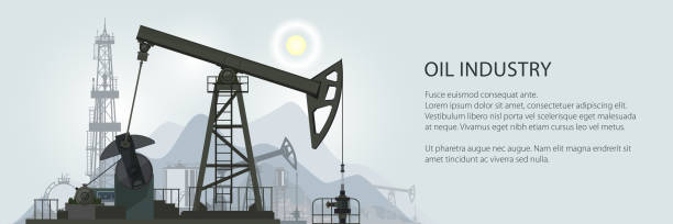 sztandar przemysłu naftowego - opec stock illustrations