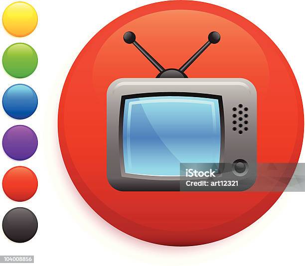 Tv セットアイコン円形ボタン - からっぽのベクターアート素材や画像を多数ご用意 - からっぽ, アンテナ, イラストレーション