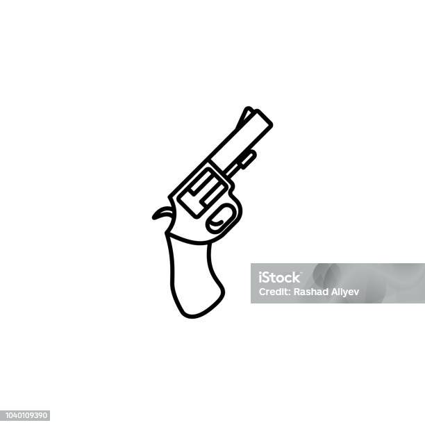 Revolver Icon Element Of Crime And Punishment Icon For Mobile Concept And Web Apps Thin Line Revolver Icon Can Be Used For Web And Mobile Stock Illustration - Download Image Now