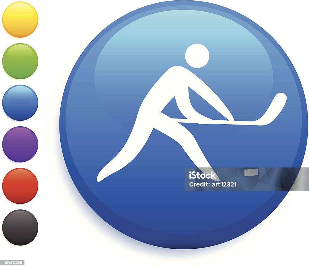 Strichmännchen-hockey-internet-button icon - Lizenzfrei Bewegung Vektorgrafik