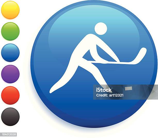 Strichmännchenhockeyinternetbutton Icon Stock Vektor Art und mehr Bilder von Bewegung - Bewegung, Blau, ClipArt