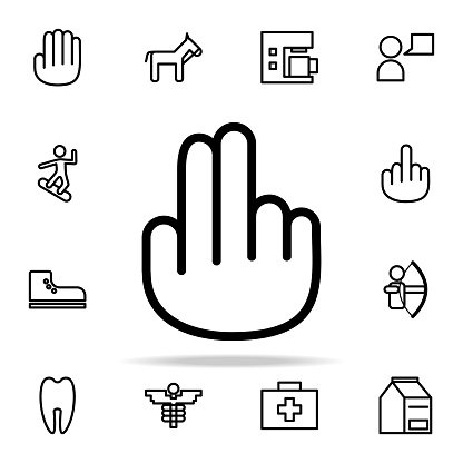 hand with two fingers icon. web icons universal set for web and mobile on white background