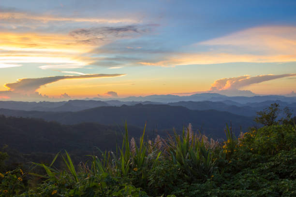 istock Impressive scenery during sunset from Kiew Lom viewpoint,Pang Mapa districts,Mae Hong Son,Northern Thailand. 1040123636