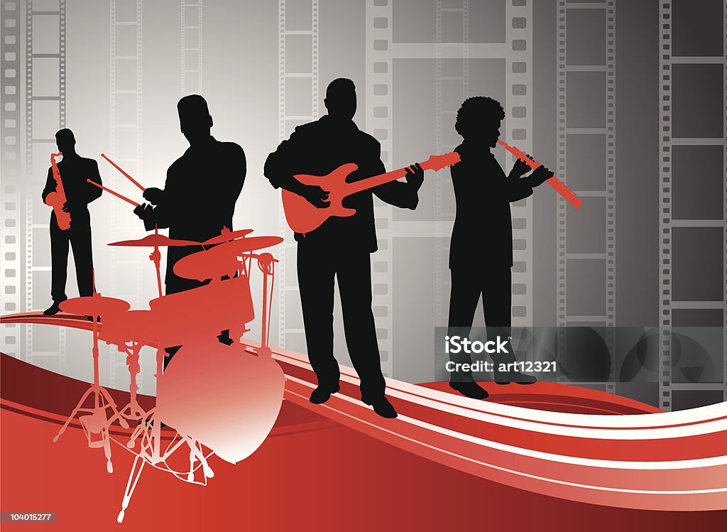 Musique pour strip-plan-séquence - clipart vectoriel de Jazz libre de droits