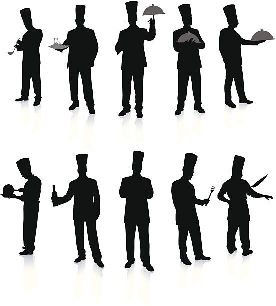 Chef Set Silhouettes http://www.bannerimage.com/istock/a_bw.gif kitchen silhouettes stock illustrations
