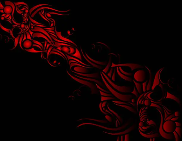 Vector illustration of design Background, liquid, motion, fluid, fire, hell, tribal tattoo