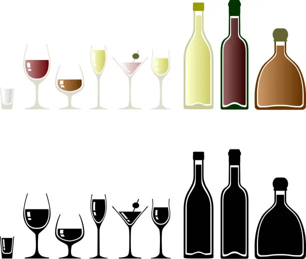 Vector illustration of Drinks set