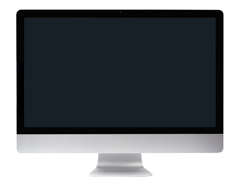 monitor de la computadora con pantalla plana sobre fondo blanco photo