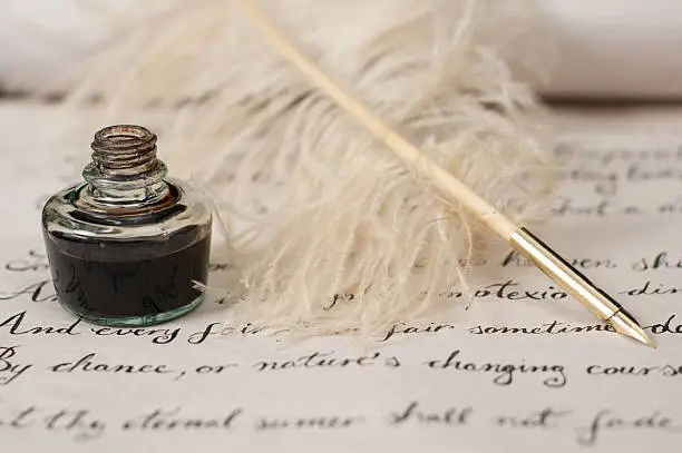 Photo of Handwriting,ink and quill pen