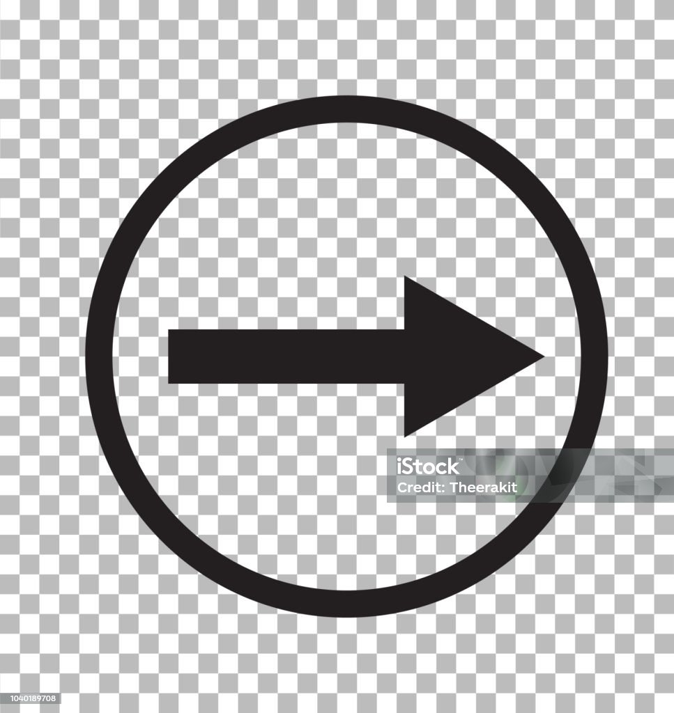 right arrow icon on transparent background. flat style. right arrow logo concept. right arrow icon for your web site design, logo, app, UI. Arrow Symbol stock vector