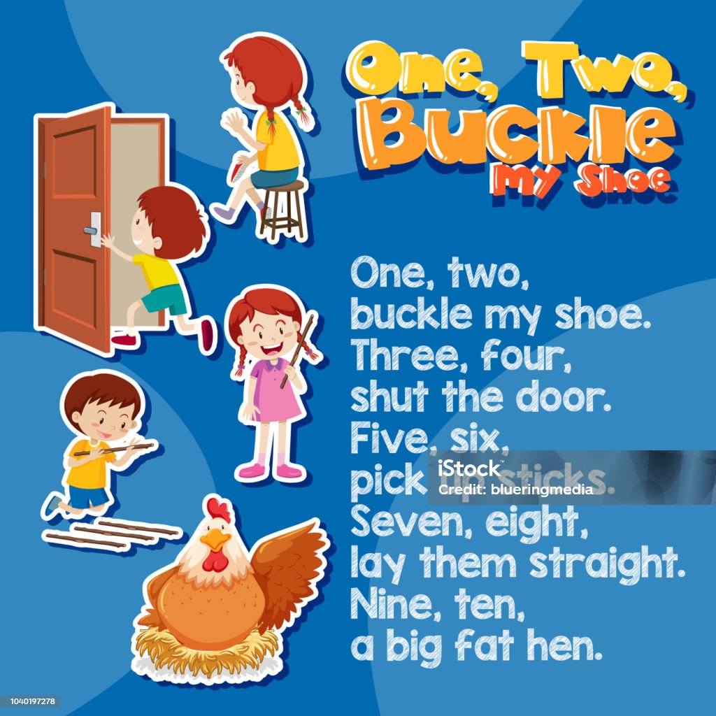 One Two Buckle My Shoes Song Stock Illustration - Download Image Now