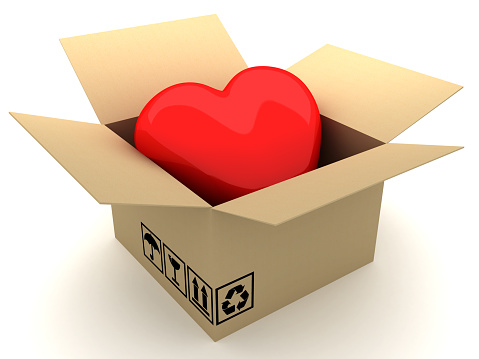 Open the post box and the heart. 3d image renderer