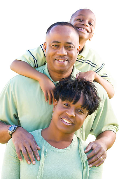 istock African American Family Isolated on White 104024092