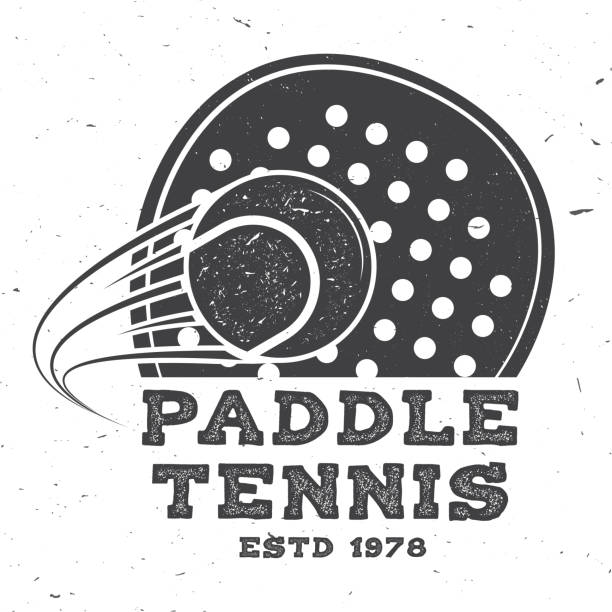 ilustrações de stock, clip art, desenhos animados e ícones de paddle tennis badge, emblem or sign. vector illustration. - the paddle racket