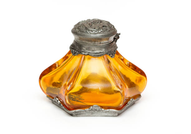 istock Ornate antique brass inkwell 1040285022