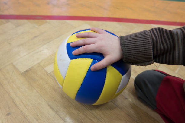 istock The tailor volleyball in the school gym 1040288788