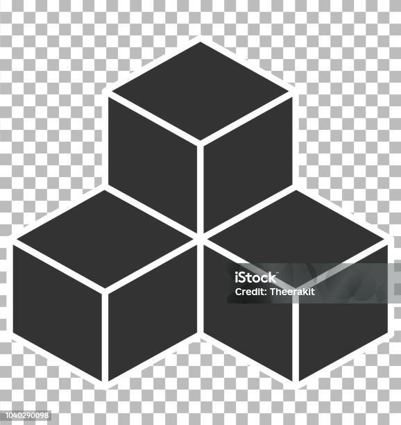 Cube Icon On Transparent Background Flat Style Black Cube Sign Cube Icon For Your Web Site Design Logo App Ui Stock Illustration - Download Image Now