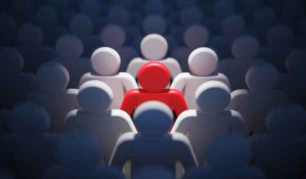 istock Leadership, difference and standing out of crowd concept. 3D rendered illustration. 1040303568