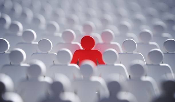 istock Leadership, difference and standing out of crowd concept. 3D rendered illustration. 1040303730