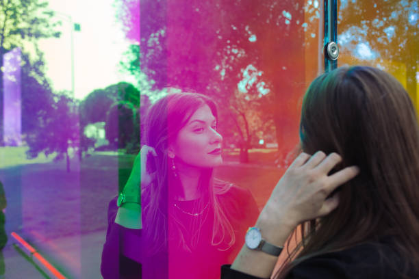 istock Portrait of a woman looking in a reflection 1040304832