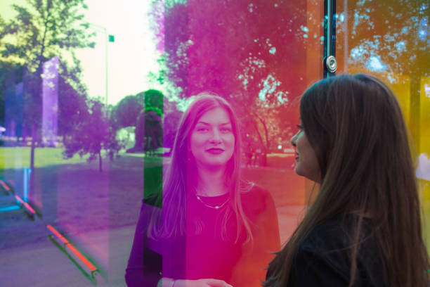 istock Portrait of a woman looking in a reflection 1040304834