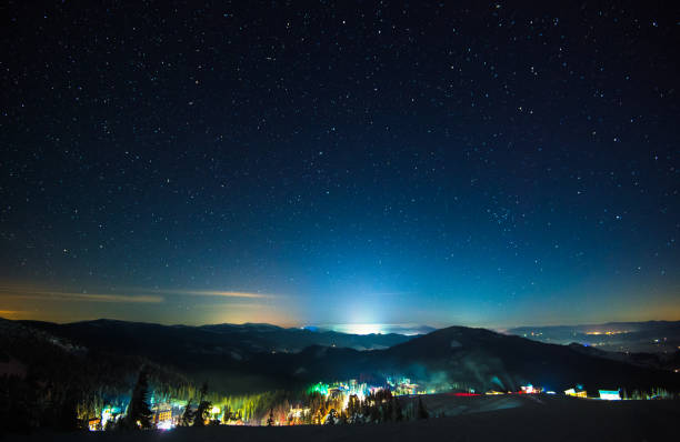 istock Night stars and milky way in winter 1040319412