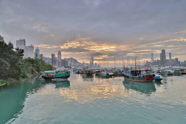 istock a view Skyline of HK at Typhoon Shelter 1040320170
