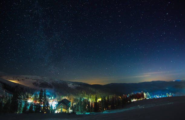 istock Night stars and milky way in winter 1040320510