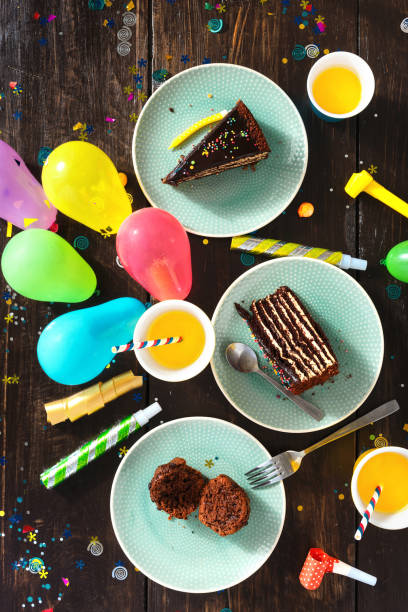 istock Top view children birthday table concept 1040328868