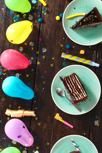 istock Top view children birthday table concept 1040328958