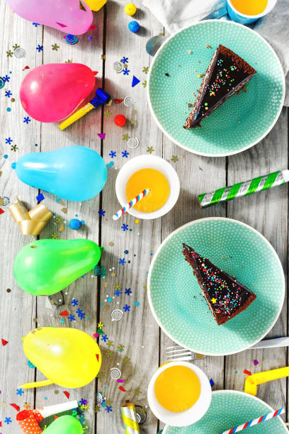 istock Top view children birthday table concept 1040329516