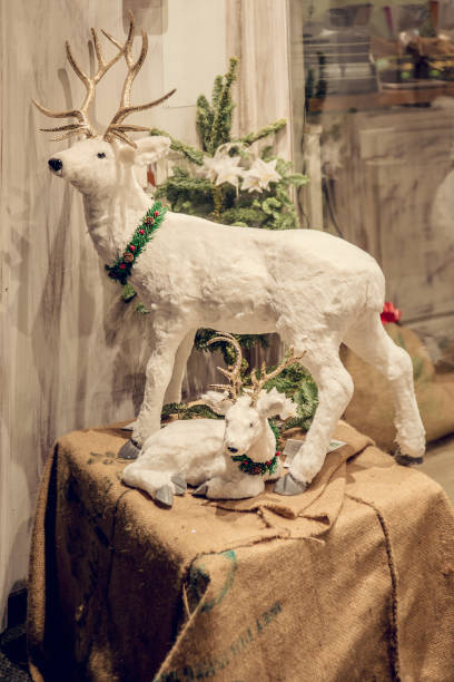 istock Beautiful Christmas reindeer with baby 1040333838
