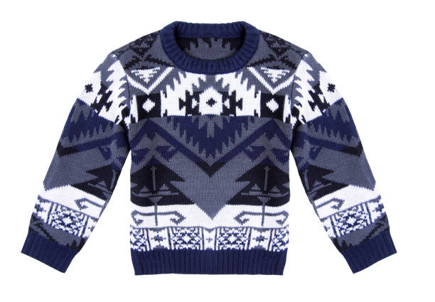 istock Blue sweater with an ornament isolated on a white background 1040343154