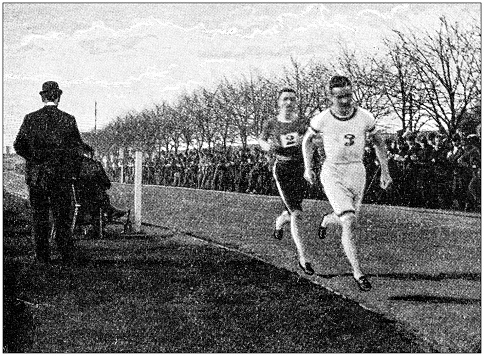 Antique photograph: Running