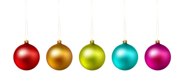 istock Set of color Christmas ball on white background. Vector . 1040348786