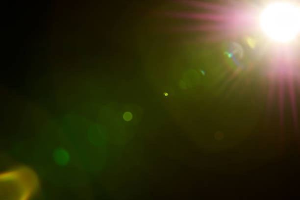lens flare overlay on black background