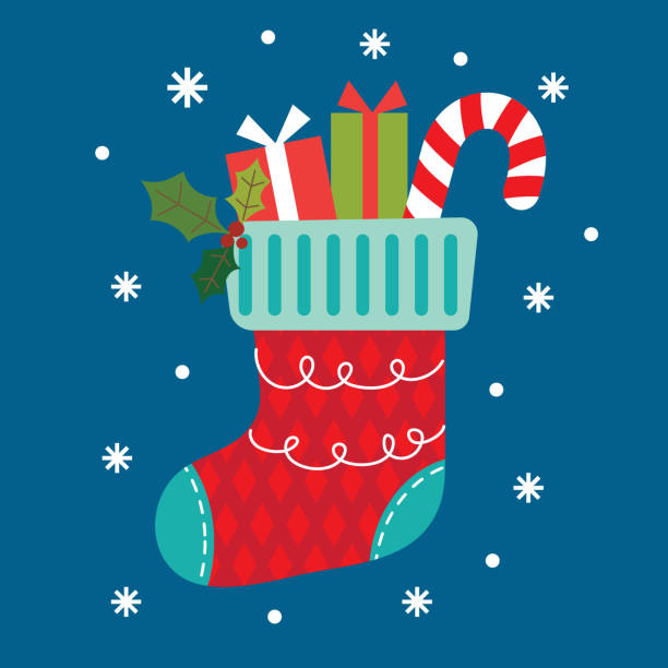 ilustrações de stock, clip art, desenhos animados e ícones de cute christmas socks design - hard candy candy fruit nobody