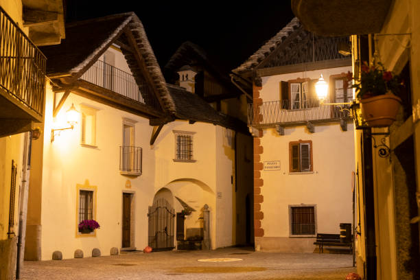 istock Malesco, Italy: the old town by night 1040386438