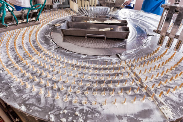 istock Automatic production line of fruit ice and ice cream 1040400616